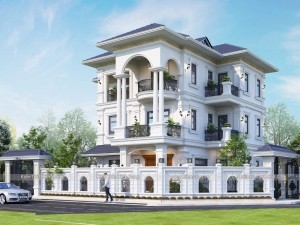 Thiết kế biệt thự 3 tầng tân cổ điển tại Sóc Trăng